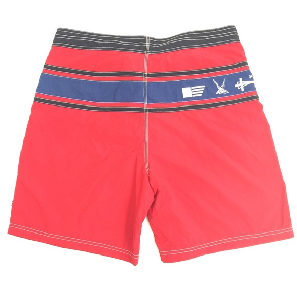 Nautica 36W Red Swimming Trunks Summer Board Short - Picture 2 of 6